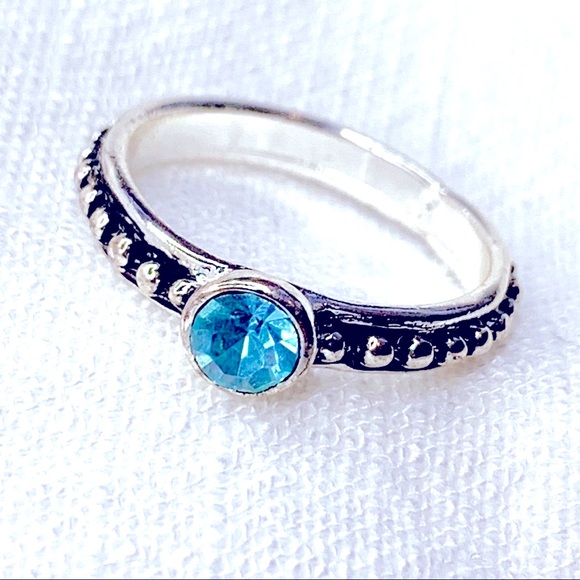 Jewelry - ❣️$25/3❣️ Sliver Plated Blue Rhinestone Ring